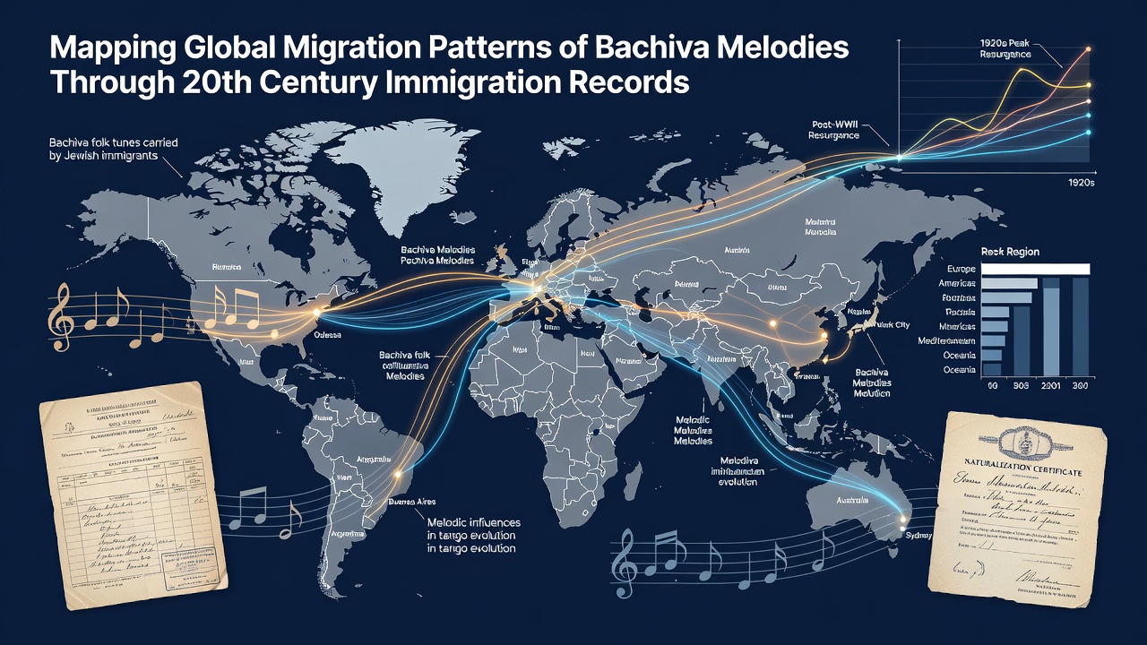 Researchers reviewing 20th century immigration ledgers and melody transcriptions at an archive reading room